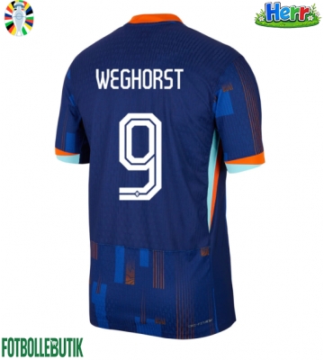 Nederländerna Wout Weghorst #9 Bortatröja EM 2024 Kortärmad